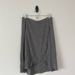 Elegant Mock Wrap Black and White Skirt